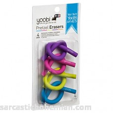 YoobiTM Pretzel Erasers Multicolor 4 Pack